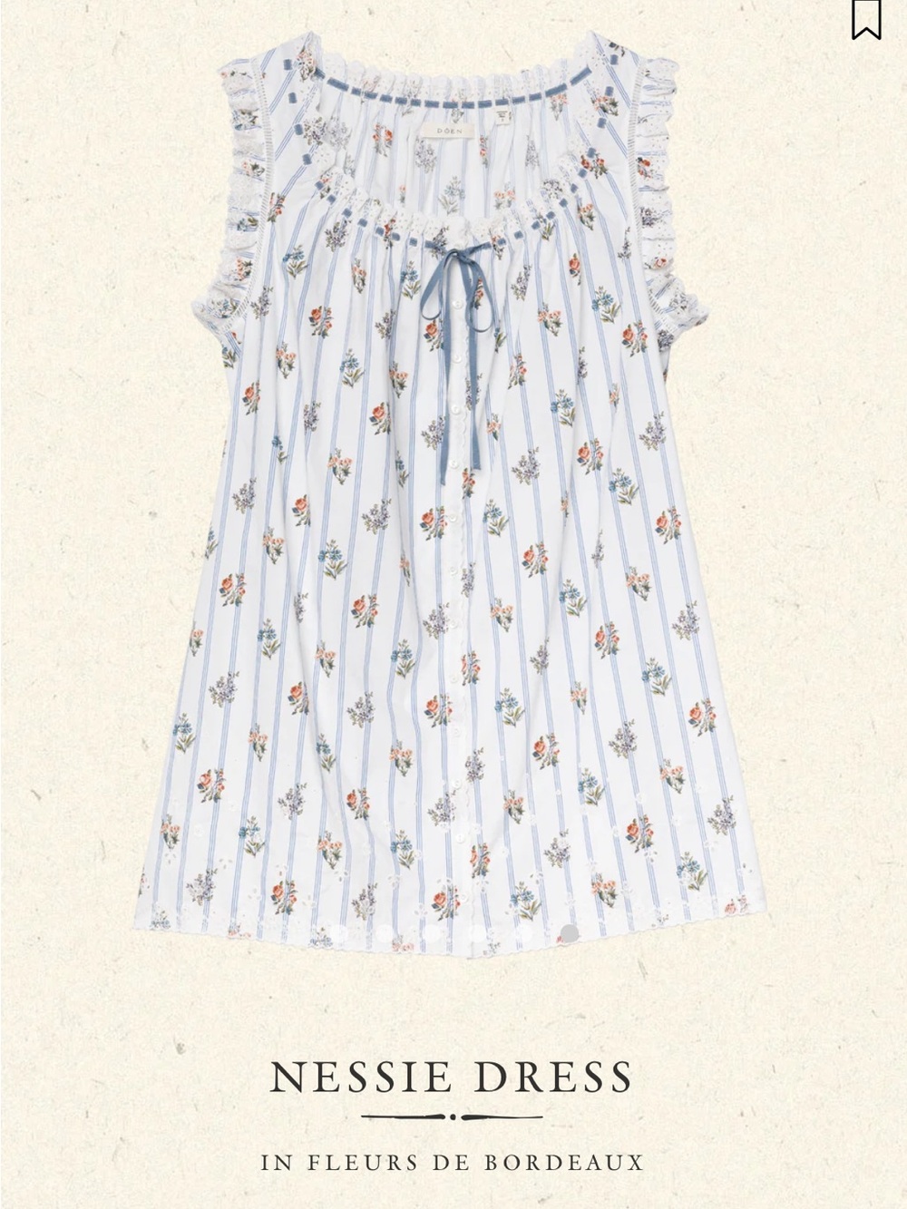 Doen Nessie Floral Dress in Light Blue - Picture 2 of 2